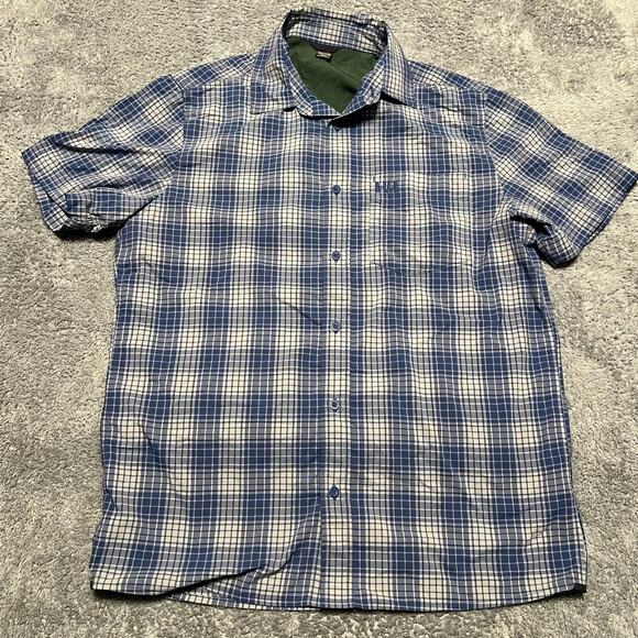 Helly Hansen Shirt Mens Medium Button Outdoor Performance Hiking Short Sleeve - Picture 1 of 7